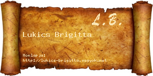 Lukics Brigitta névjegykártya